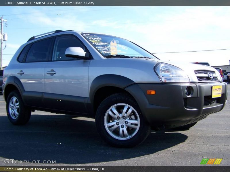 Platinum Silver / Gray 2008 Hyundai Tucson SE 4WD