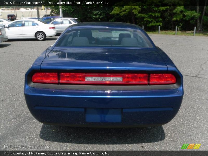 Deep Water Blue Pearl / Dark Slate Gray 2010 Dodge Challenger SE