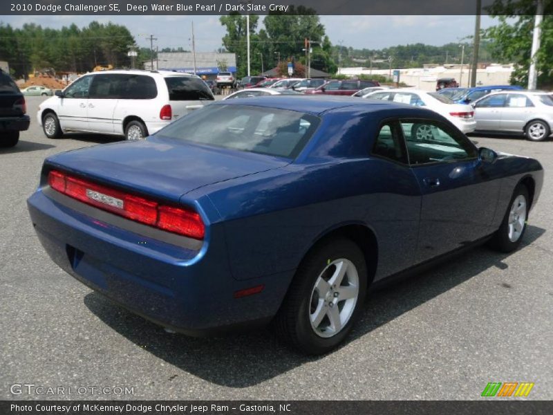 Deep Water Blue Pearl / Dark Slate Gray 2010 Dodge Challenger SE