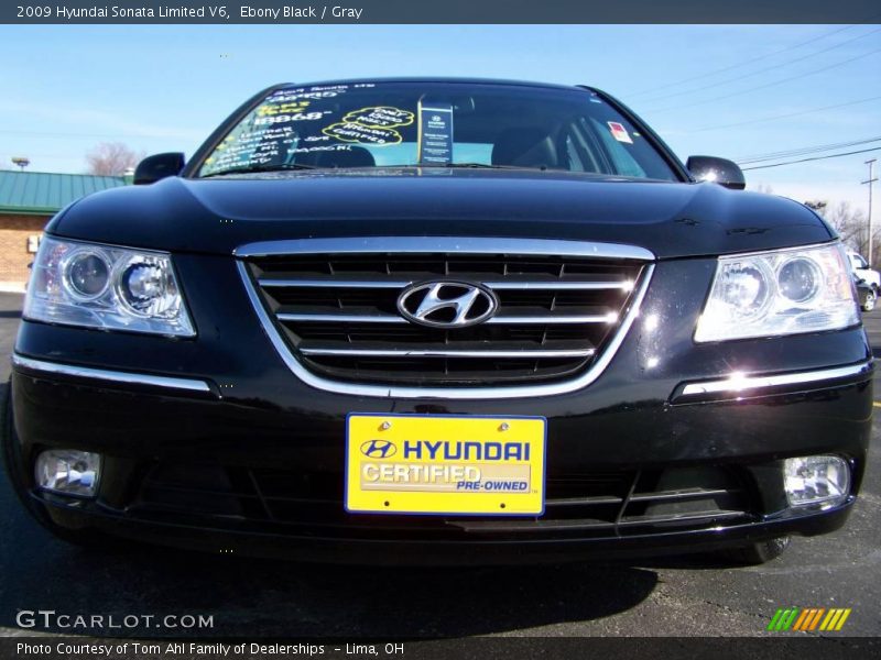 Ebony Black / Gray 2009 Hyundai Sonata Limited V6