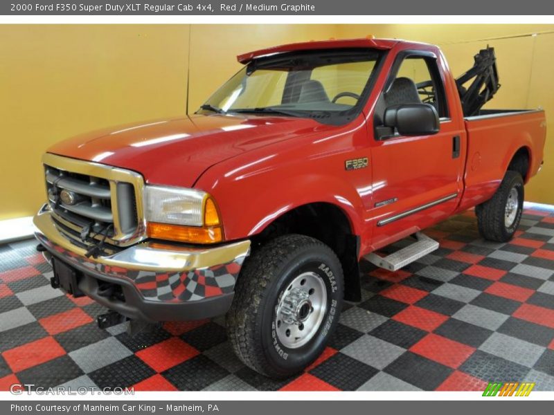 Red / Medium Graphite 2000 Ford F350 Super Duty XLT Regular Cab 4x4