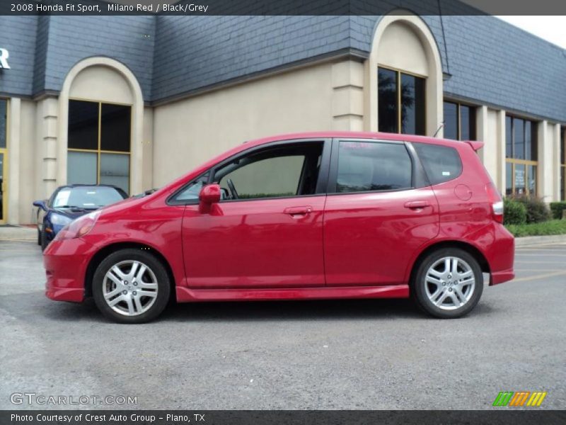 Milano Red / Black/Grey 2008 Honda Fit Sport