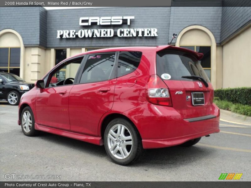 Milano Red / Black/Grey 2008 Honda Fit Sport