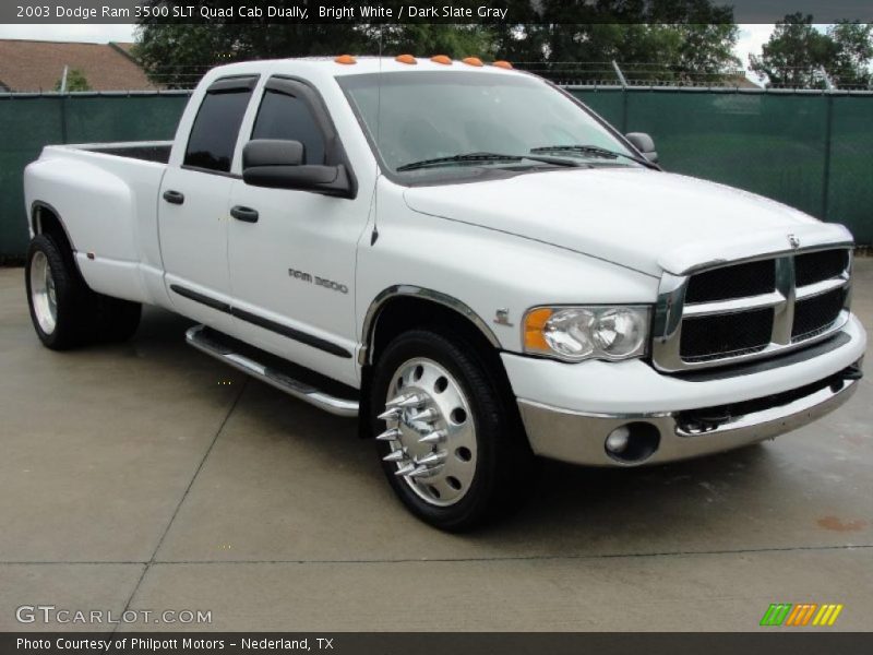 Bright White / Dark Slate Gray 2003 Dodge Ram 3500 SLT Quad Cab Dually