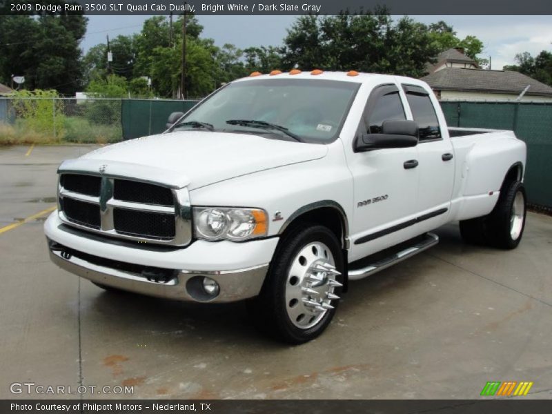 Bright White / Dark Slate Gray 2003 Dodge Ram 3500 SLT Quad Cab Dually