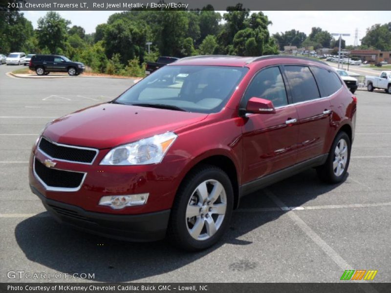 Red Jewel Metallic / Ebony/Ebony 2011 Chevrolet Traverse LT