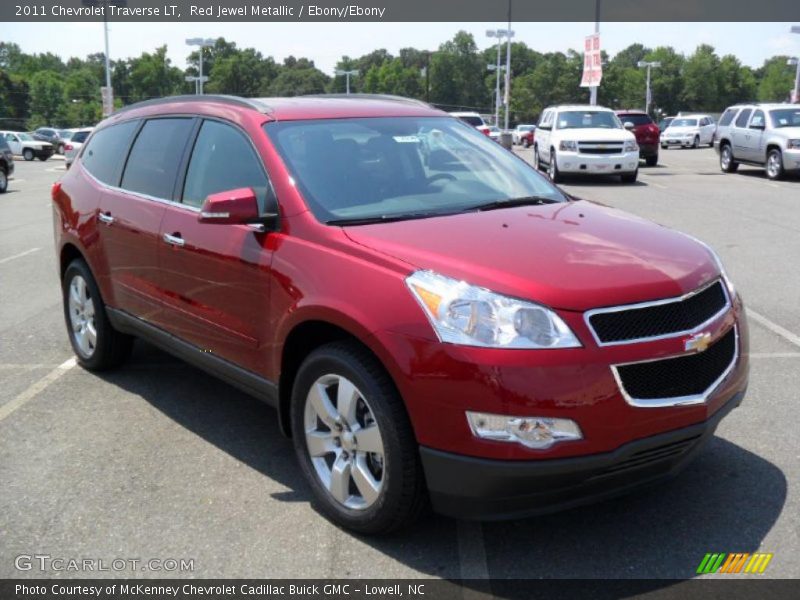 Red Jewel Metallic / Ebony/Ebony 2011 Chevrolet Traverse LT