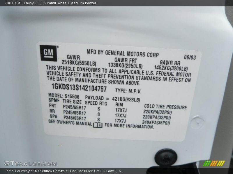 Summit White / Medium Pewter 2004 GMC Envoy SLT