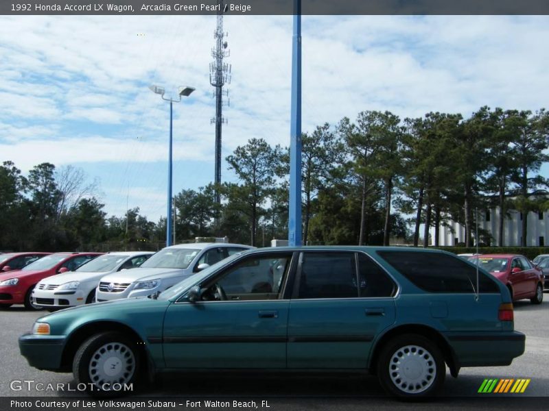 Arcadia Green Pearl / Beige 1992 Honda Accord LX Wagon