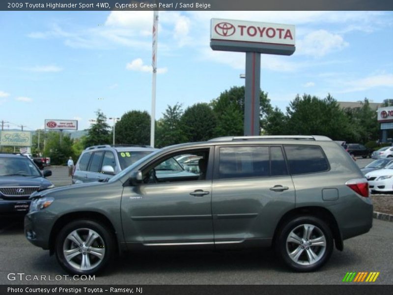 Cypress Green Pearl / Sand Beige 2009 Toyota Highlander Sport 4WD