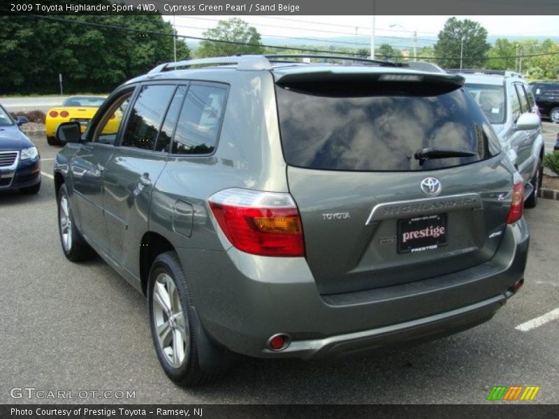 Cypress Green Pearl / Sand Beige 2009 Toyota Highlander Sport 4WD