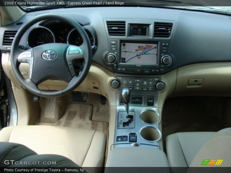 Cypress Green Pearl / Sand Beige 2009 Toyota Highlander Sport 4WD