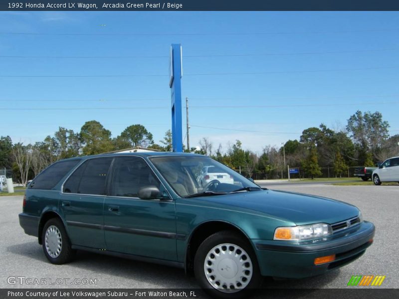 Arcadia Green Pearl / Beige 1992 Honda Accord LX Wagon