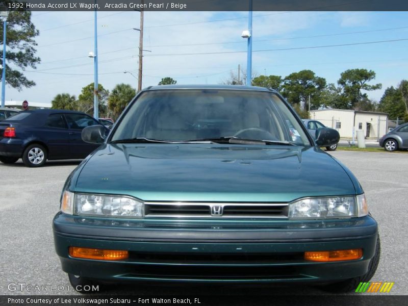 Arcadia Green Pearl / Beige 1992 Honda Accord LX Wagon