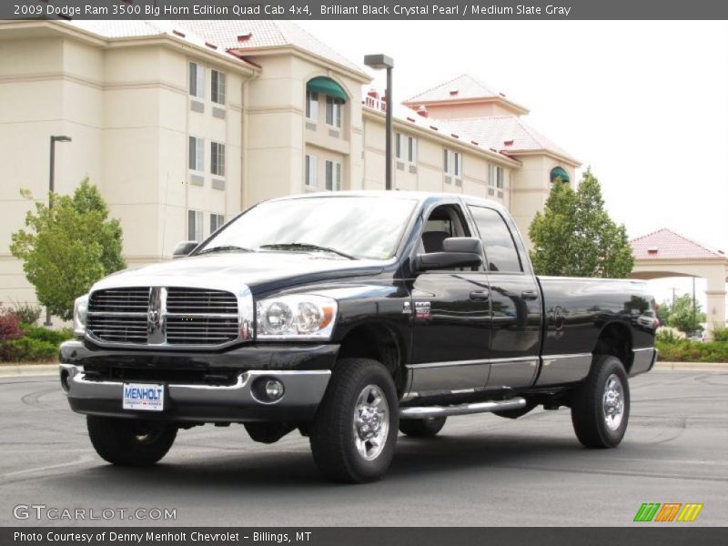 Brilliant Black Crystal Pearl / Medium Slate Gray 2009 Dodge Ram 3500 Big Horn Edition Quad Cab 4x4