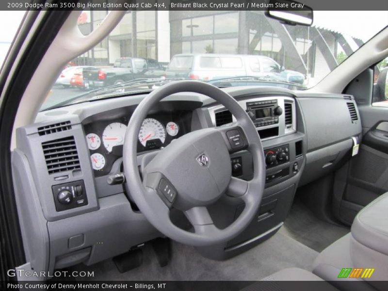 Brilliant Black Crystal Pearl / Medium Slate Gray 2009 Dodge Ram 3500 Big Horn Edition Quad Cab 4x4