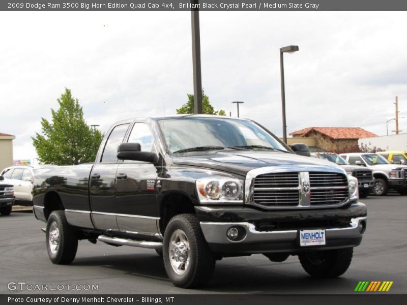Brilliant Black Crystal Pearl / Medium Slate Gray 2009 Dodge Ram 3500 Big Horn Edition Quad Cab 4x4