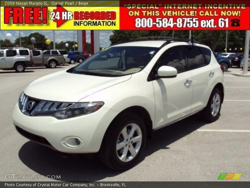 Glacier Pearl / Beige 2009 Nissan Murano SL