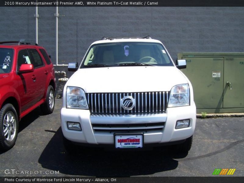 White Platinum Tri-Coat Metallic / Camel 2010 Mercury Mountaineer V8 Premier AWD