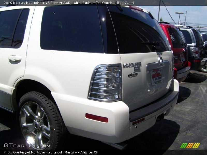 White Platinum Tri-Coat Metallic / Camel 2010 Mercury Mountaineer V8 Premier AWD