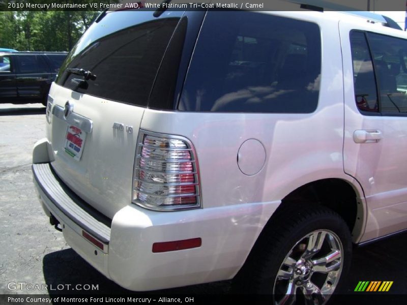 White Platinum Tri-Coat Metallic / Camel 2010 Mercury Mountaineer V8 Premier AWD