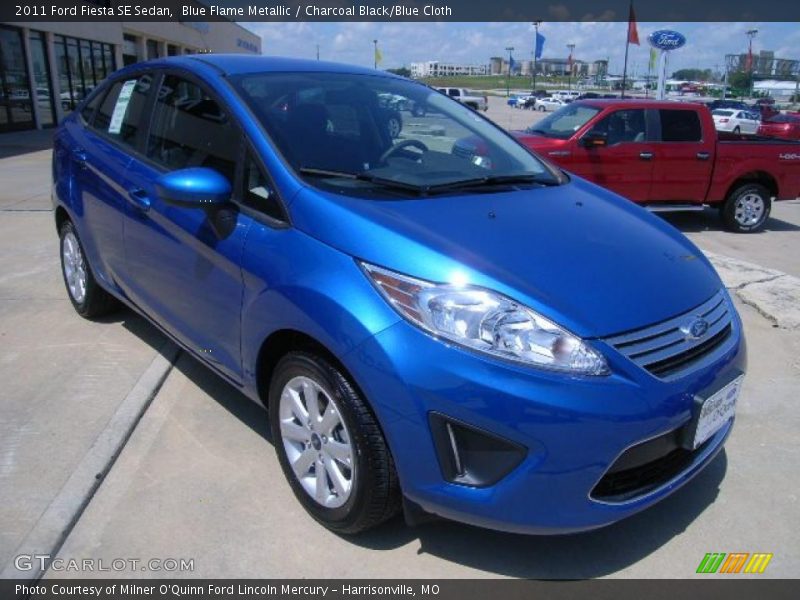 Blue Flame Metallic / Charcoal Black/Blue Cloth 2011 Ford Fiesta SE Sedan