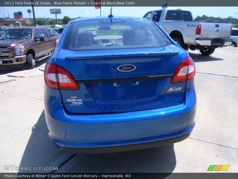 Blue Flame Metallic / Charcoal Black/Blue Cloth 2011 Ford Fiesta SE Sedan