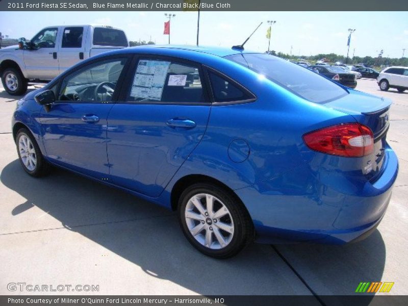 Blue Flame Metallic / Charcoal Black/Blue Cloth 2011 Ford Fiesta SE Sedan
