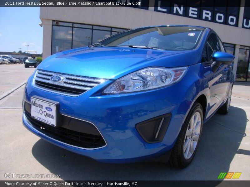 Blue Flame Metallic / Charcoal Black/Blue Cloth 2011 Ford Fiesta SE Sedan