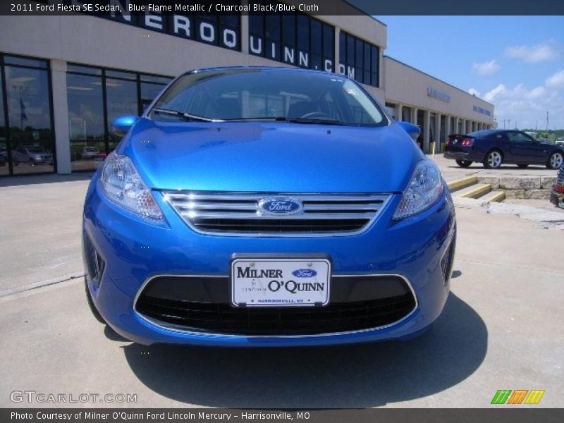 Blue Flame Metallic / Charcoal Black/Blue Cloth 2011 Ford Fiesta SE Sedan