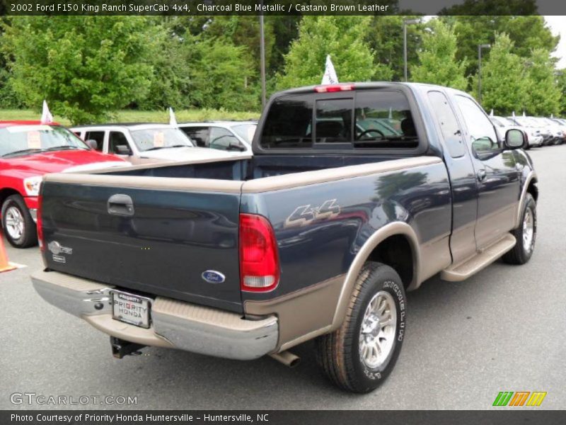 Charcoal Blue Metallic / Castano Brown Leather 2002 Ford F150 King Ranch SuperCab 4x4
