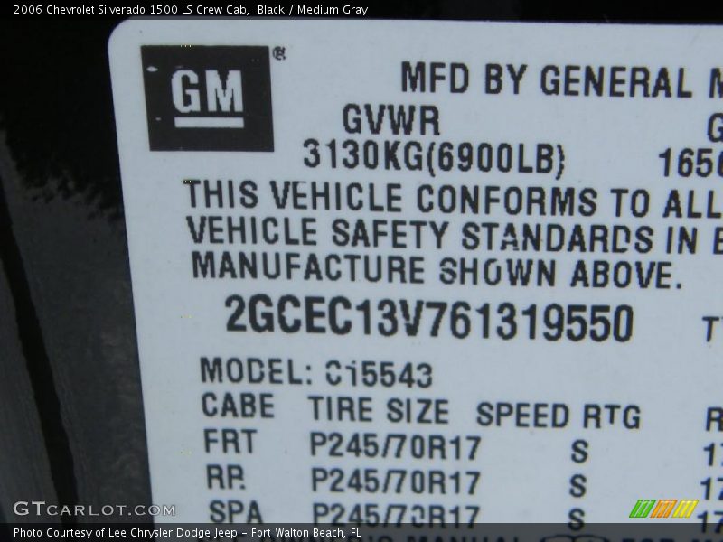 Black / Medium Gray 2006 Chevrolet Silverado 1500 LS Crew Cab