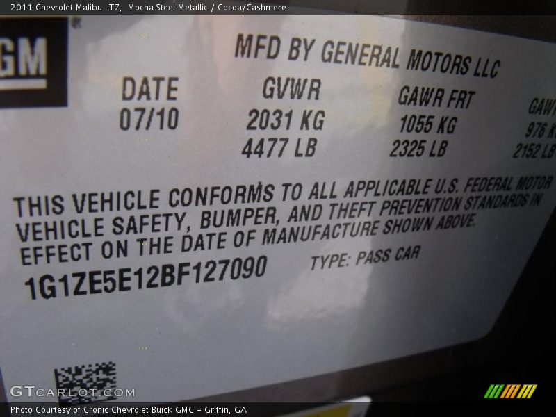 Mocha Steel Metallic / Cocoa/Cashmere 2011 Chevrolet Malibu LTZ