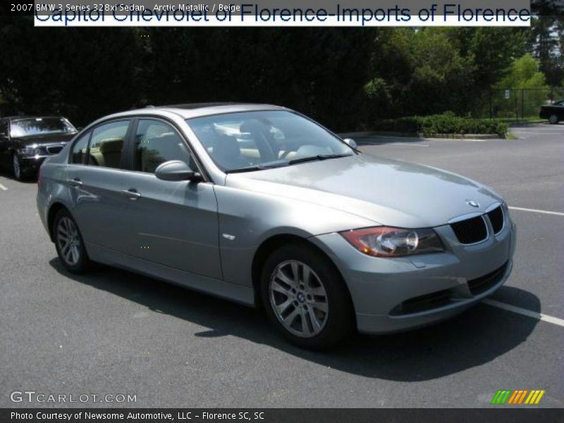 Arctic Metallic / Beige 2007 BMW 3 Series 328xi Sedan