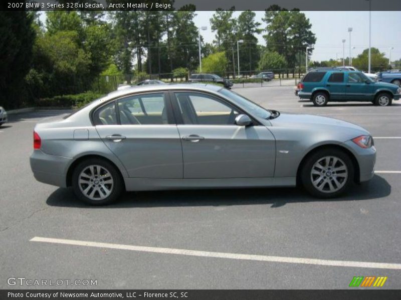 Arctic Metallic / Beige 2007 BMW 3 Series 328xi Sedan