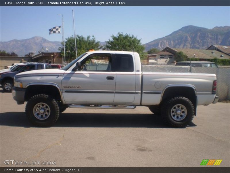 Bright White / Tan 1998 Dodge Ram 2500 Laramie Extended Cab 4x4