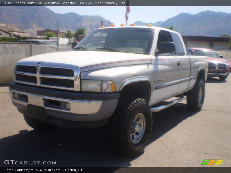 Bright White / Tan 1998 Dodge Ram 2500 Laramie Extended Cab 4x4