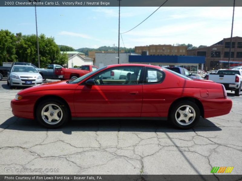 Victory Red / Neutral Beige 2003 Chevrolet Monte Carlo LS