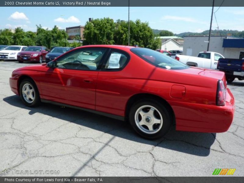 Victory Red / Neutral Beige 2003 Chevrolet Monte Carlo LS