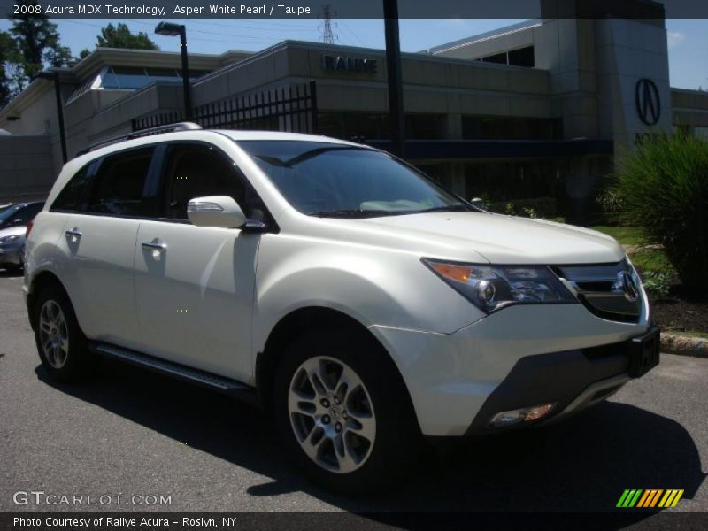 Aspen White Pearl / Taupe 2008 Acura MDX Technology