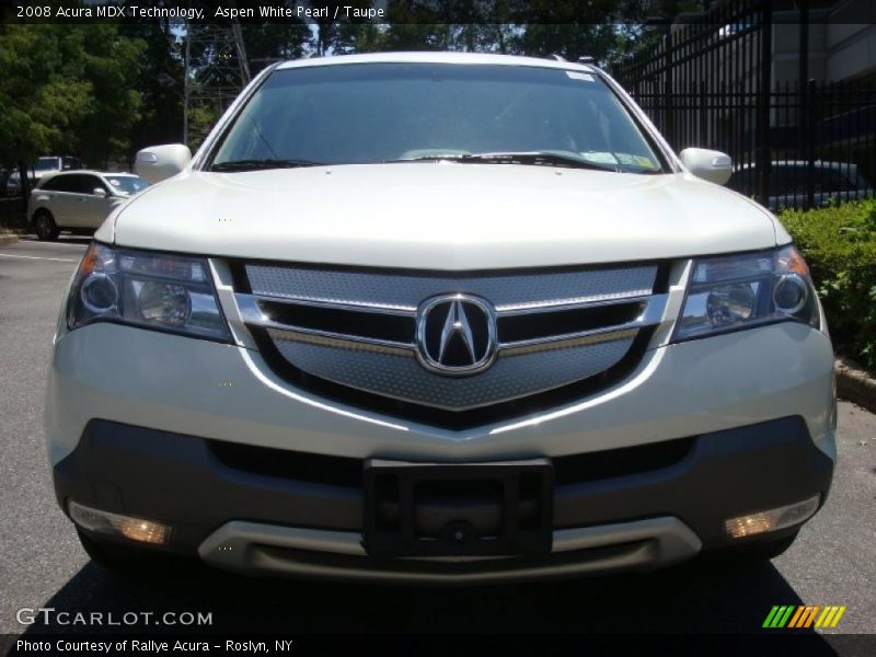 Aspen White Pearl / Taupe 2008 Acura MDX Technology