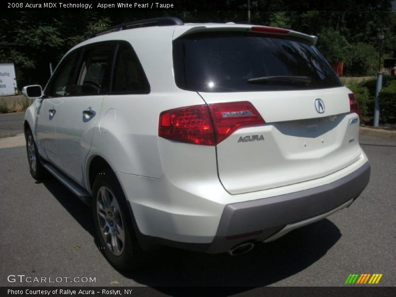 Aspen White Pearl / Taupe 2008 Acura MDX Technology