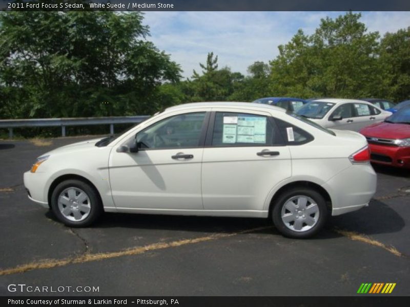 White Suede / Medium Stone 2011 Ford Focus S Sedan