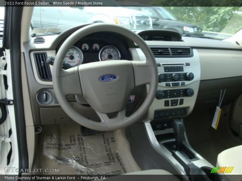 White Suede / Medium Stone 2011 Ford Focus S Sedan
