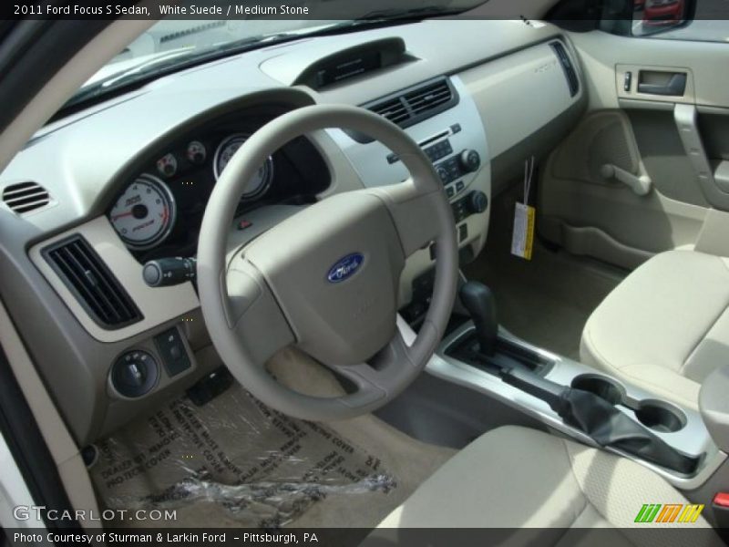 White Suede / Medium Stone 2011 Ford Focus S Sedan