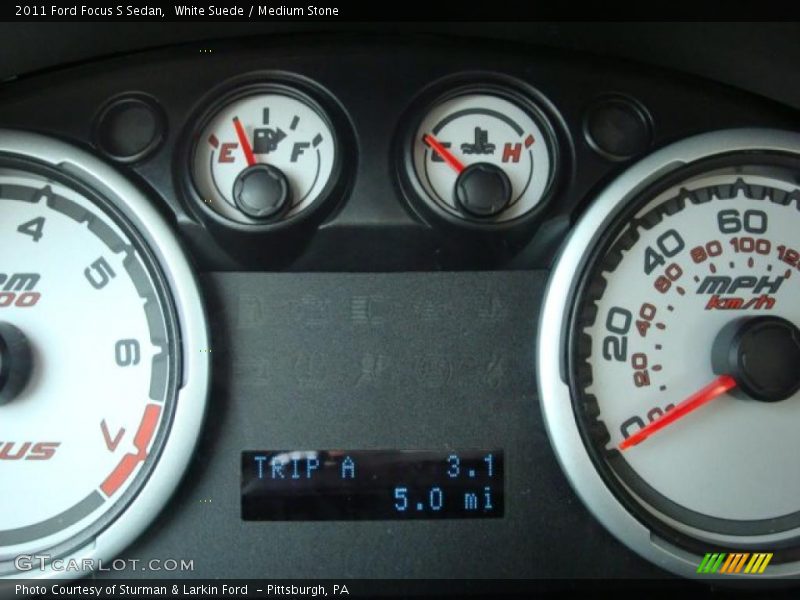 White Suede / Medium Stone 2011 Ford Focus S Sedan