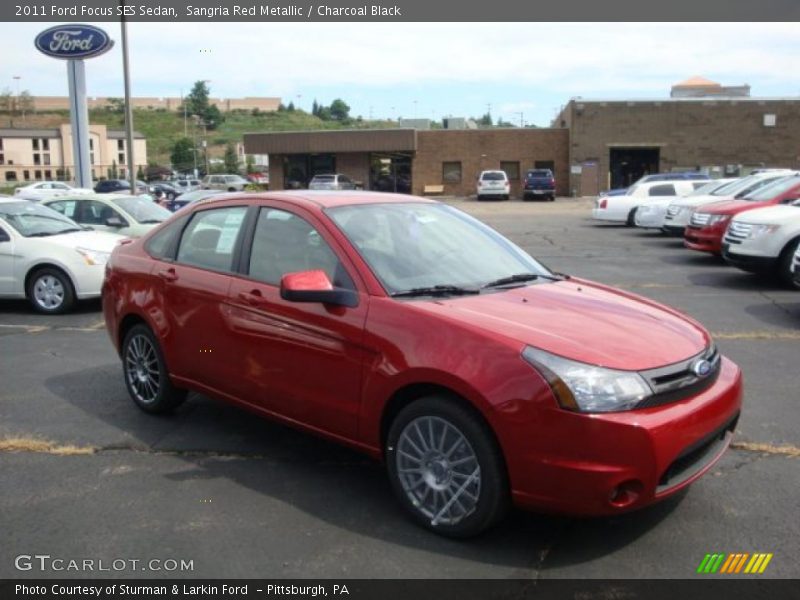 Sangria Red Metallic / Charcoal Black 2011 Ford Focus SES Sedan