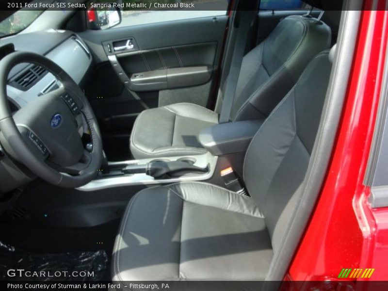 Sangria Red Metallic / Charcoal Black 2011 Ford Focus SES Sedan