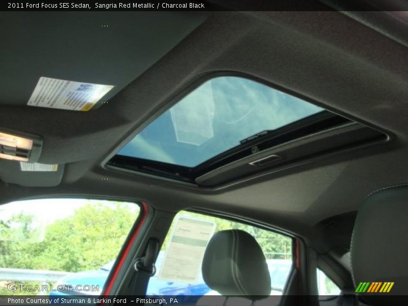 Sangria Red Metallic / Charcoal Black 2011 Ford Focus SES Sedan