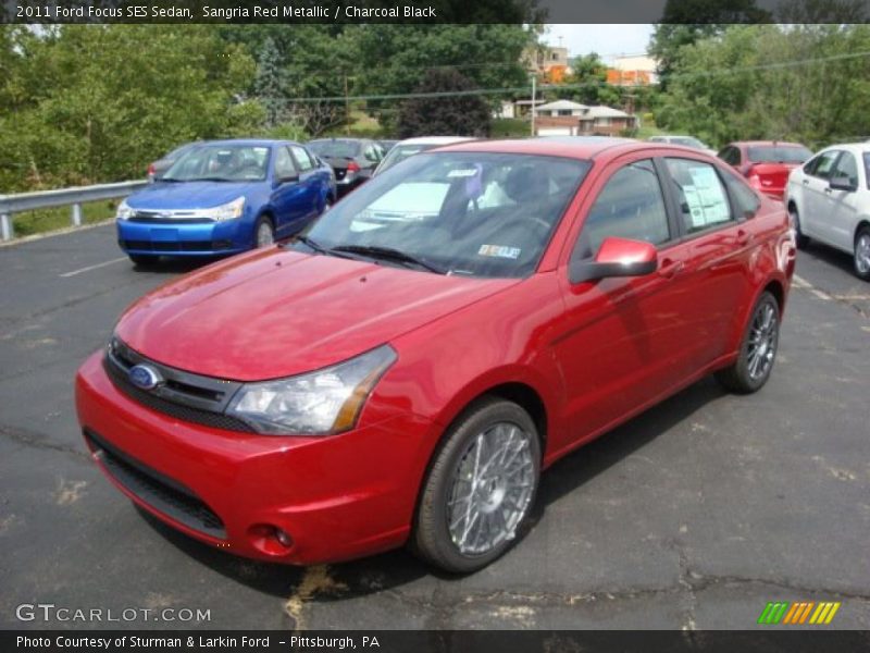 Sangria Red Metallic / Charcoal Black 2011 Ford Focus SES Sedan
